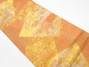 リサイクル 色紙に花車・蜀江・華紋模様織出し袋帯